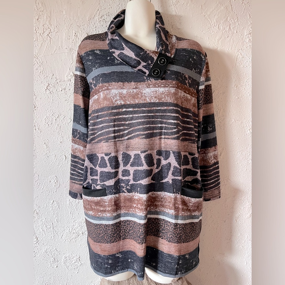Stylish Knit Cowl Neck Top